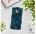 Etui na telefon MOTOROLA MOTO G6 PLAY NIEBIESKIE LIŚCIE