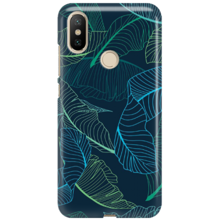 Etui na telefon XIAOMI MI A2 NIEBIESKIE LIŚCIE