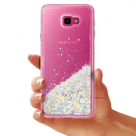 ETUI LIQUID SPARKLE NA TELEFON SAMSUNG J4 PLUS 2018 SREBRNY