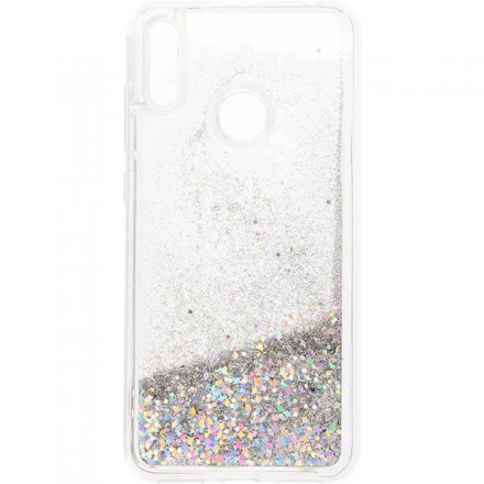 ETUI LIQUID SPARKLE NA TELEFON HUAWEI Y7 2019 SREBRNY