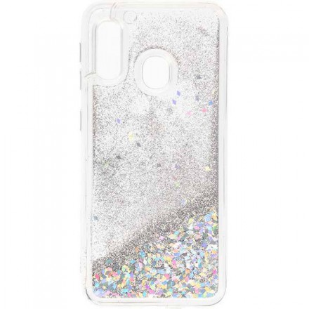 ETUI LIQUID SPARKLE NA TELEFON SAMSUNG A20e SREBRNY