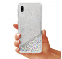 ETUI LIQUID SPARKLE NA TELEFON SAMSUNG A40 SREBRNY