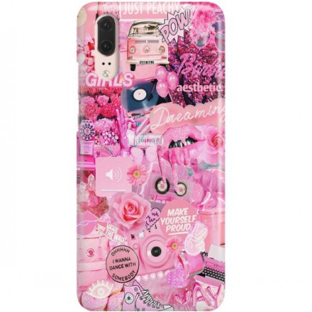 ETUI CLEAR NA TELEFON HUAWEI P20 ALL PINK