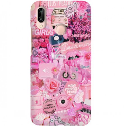 ETUI CLEAR NA TELEFON HUAWEI P20 LITE ALL PINK