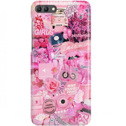 ETUI CLEAR NA TELEFON HUAWEI Y9 2018 ALL PINK