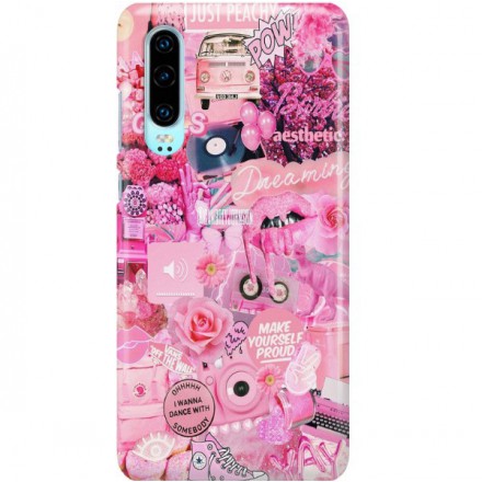 ETUI CLEAR NA TELEFON HUAWEI P30 ALL PINK