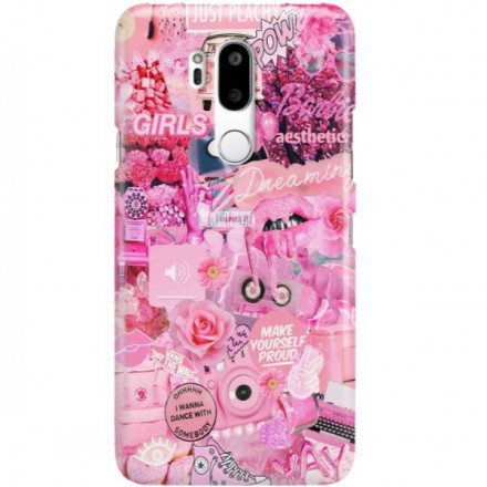 ETUI CLEAR NA TELEFON LG G7 ALL PINK