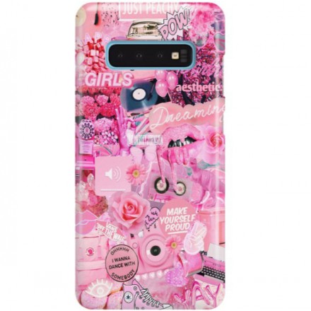 ETUI CLEAR NA TELEFON SAMSUNG GALAXY S10 ALL PINK