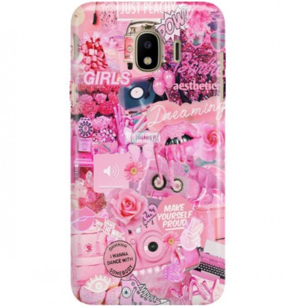 ETUI CLEAR NA TELEFON SAMSUNG GALAXY J4 2018 ALL PINK