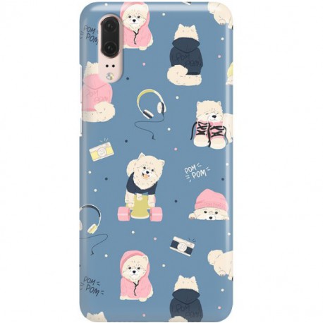 ETUI CLEAR NA TELEFON HUAWEI P20 CUTE DOGS 1