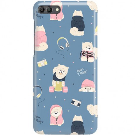 ETUI CLEAR NA TELEFON HUAWEI Y9 2018 CUTE DOGS 1