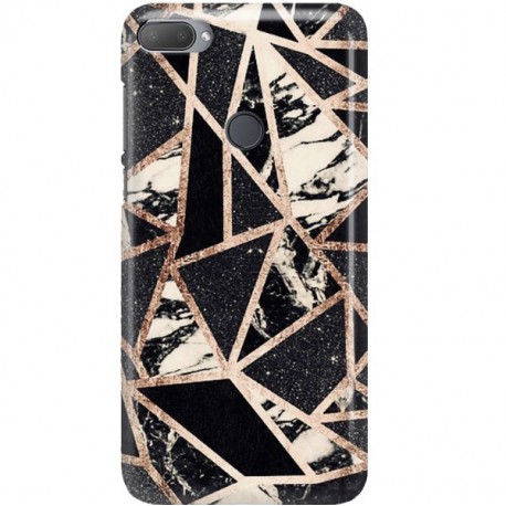 ETUI CLEAR NA TELEFON HTC DESIRE 12 PLUS CZARNY MARMUR