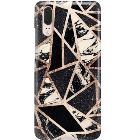 ETUI CLEAR NA TELEFON HUAWEI P20 CZARNY MARMUR