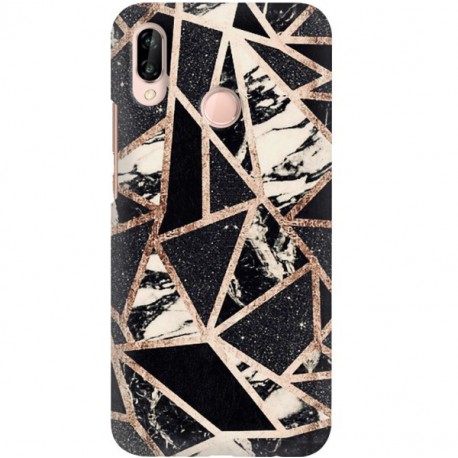 ETUI CLEAR NA TELEFON HUAWEI P20 LITE CZARNY MARMUR