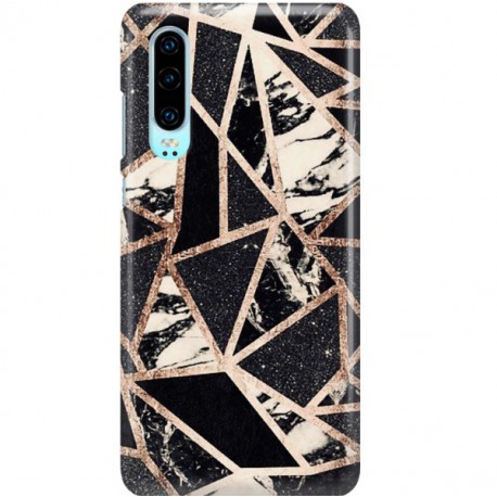 ETUI CLEAR NA TELEFON HUAWEI P30 CZARNY MARMUR