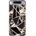 ETUI CLEAR NA TELEFON SAMSUNG GALAXY A80 CZARNY MARMUR