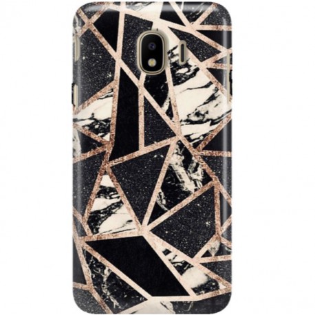 ETUI CLEAR NA TELEFON SAMSUNG GALAXY J4 2018 CZARNY MARMUR