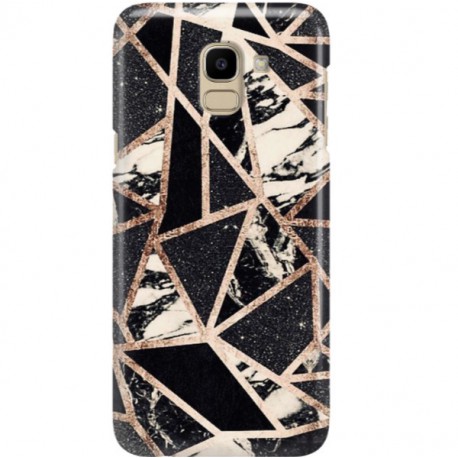 ETUI CLEAR NA TELEFON SAMSUNG GALAXY J6 2018 CZARNY MARMUR