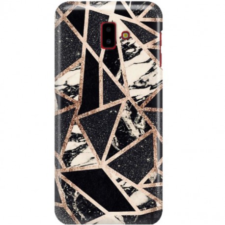 ETUI CLEAR NA TELEFON SAMSUNG GALAXY J6 PLUS 2018 CZARNY MARMUR