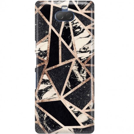 ETUI CLEAR NA TELEFON SONY XPERIA 10 CZARNY MARMUR