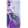 ETUI CLEAR NA TELEFON MOTOROLA MOTO ONE FIOLETOWY MARMUREK