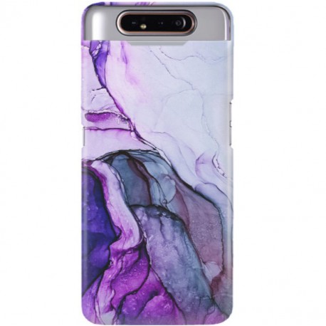 ETUI CLEAR NA TELEFON SAMSUNG GALAXY A80 FIOLETOWY MARMUREK