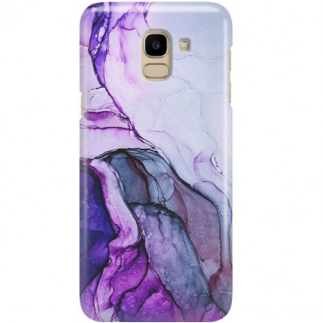 ETUI CLEAR NA TELEFON SAMSUNG GALAXY J6 2018 FIOLETOWY MARMUREK