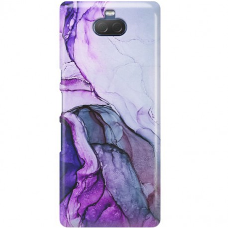 ETUI CLEAR NA TELEFON SONY XPERIA 10 FIOLETOWY MARMUREK