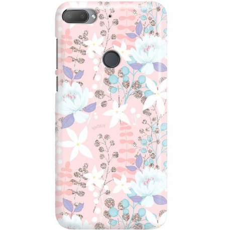 ETUI CLEAR NA TELEFON HTC DESIRE 12 PLUS FLOWERS