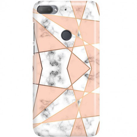 ETUI CLEAR NA TELEFON HTC DESIRE 12 PLUS MARMUROWE TRÓJKĄTY