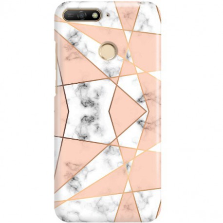 ETUI CLEAR NA TELEFON HUAWEI Y6 2018 PRIME MARMUROWE TRÓJKĄTY