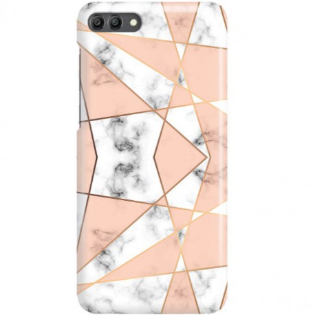 ETUI CLEAR NA TELEFON HUAWEI Y9 2018 MARMUROWE TRÓJKĄTY