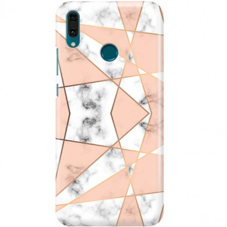 ETUI CLEAR NA TELEFON HUAWEI Y9 2019 MARMUROWE TRÓJKĄTY