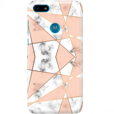 ETUI CLEAR NA TELEFON MOTOROLA MOTO E6 PLAY MARMUROWE TRÓJKĄTY