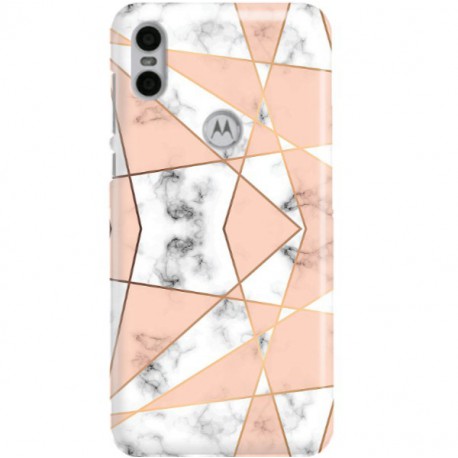 ETUI CLEAR NA TELEFON MOTOROLA MOTO ONE MARMUROWE TRÓJKĄTY