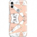 ETUI CLEAR NA TELEFON MOTOROLA MOTO ONE MARMUROWE TRÓJKĄTY