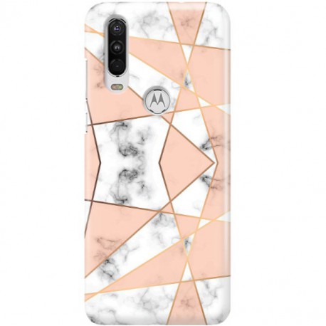 ETUI CLEAR NA TELEFON MOTOROLA MOTO ONE ACTION MARMUROWE TRÓJKĄTY