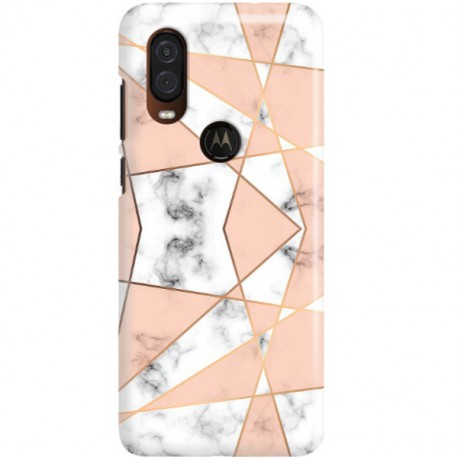 ETUI CLEAR NA TELEFON MOTOROLA MOTO ONE VISION MARMUROWE TRÓJKĄTY