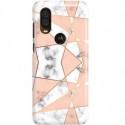 ETUI CLEAR NA TELEFON MOTOROLA MOTO ONE VISION MARMUROWE TRÓJKĄTY
