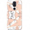 ETUI CLEAR NA TELEFON NOKIA 8.1 / X7 MARMUROWE TRÓJKĄTY