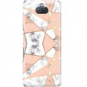 ETUI CLEAR NA TELEFON SONY XPERIA 10 MARMUROWE TRÓJKĄTY