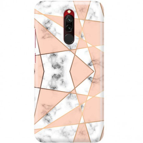 ETUI CLEAR NA TELEFON XIAOMI REDMI 8 MARMUROWE TRÓJKĄTY