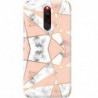 ETUI CLEAR NA TELEFON XIAOMI REDMI 8 MARMUROWE TRÓJKĄTY