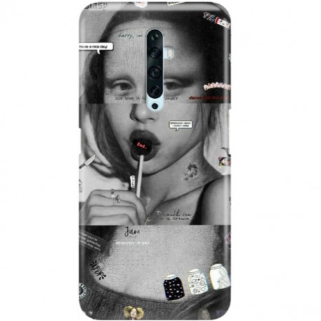 ETUI CLEAR NA TELEFON OPPO RENO 2 MONA LISA Z LIZAKIEM
