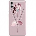 ETUI CLEAR NA TELEFON MOTOROLA MOTO ONE PINK ROSE
