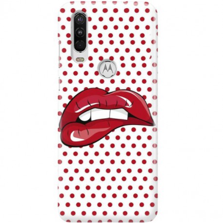 ETUI CLEAR NA TELEFON MOTOROLA MOTO ONE ACTION RED LIPS