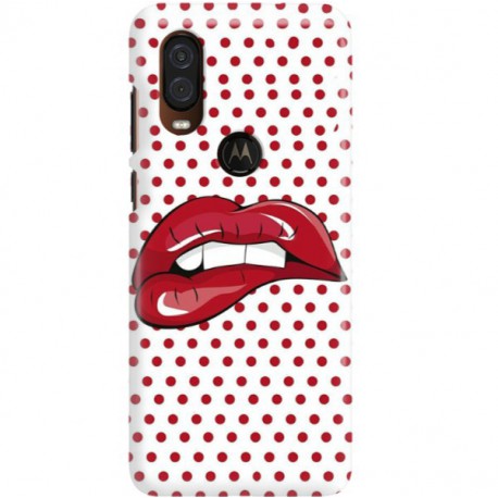 ETUI CLEAR NA TELEFON MOTOROLA MOTO ONE VISION RED LIPS