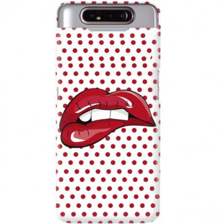 ETUI CLEAR NA TELEFON SAMSUNG GALAXY A80 RED LIPS