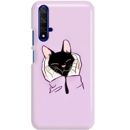 ETUI CLEAR NA TELEFON HUAWEI HONOR 20 SŁODKI KOTEK