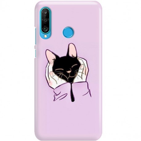 ETUI CLEAR NA TELEFON HUAWEI P30 LITE SŁODKI KOTEK